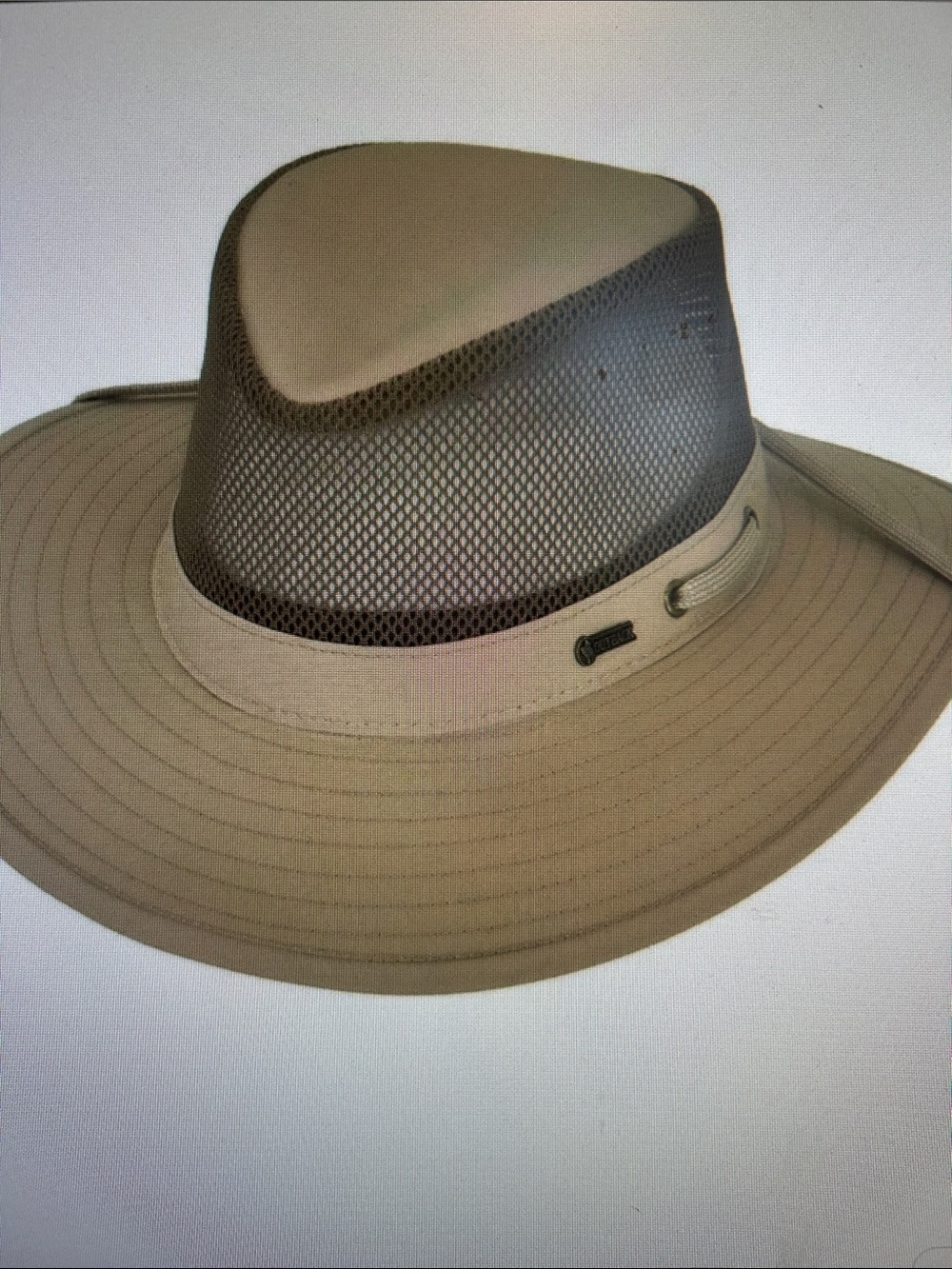 OutBack Trading Co.  Canvas River UPF50 Safari Hat 2-tone Khaki Moisture Wicking